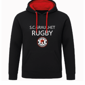 Sweat capuche Rouge et Noir