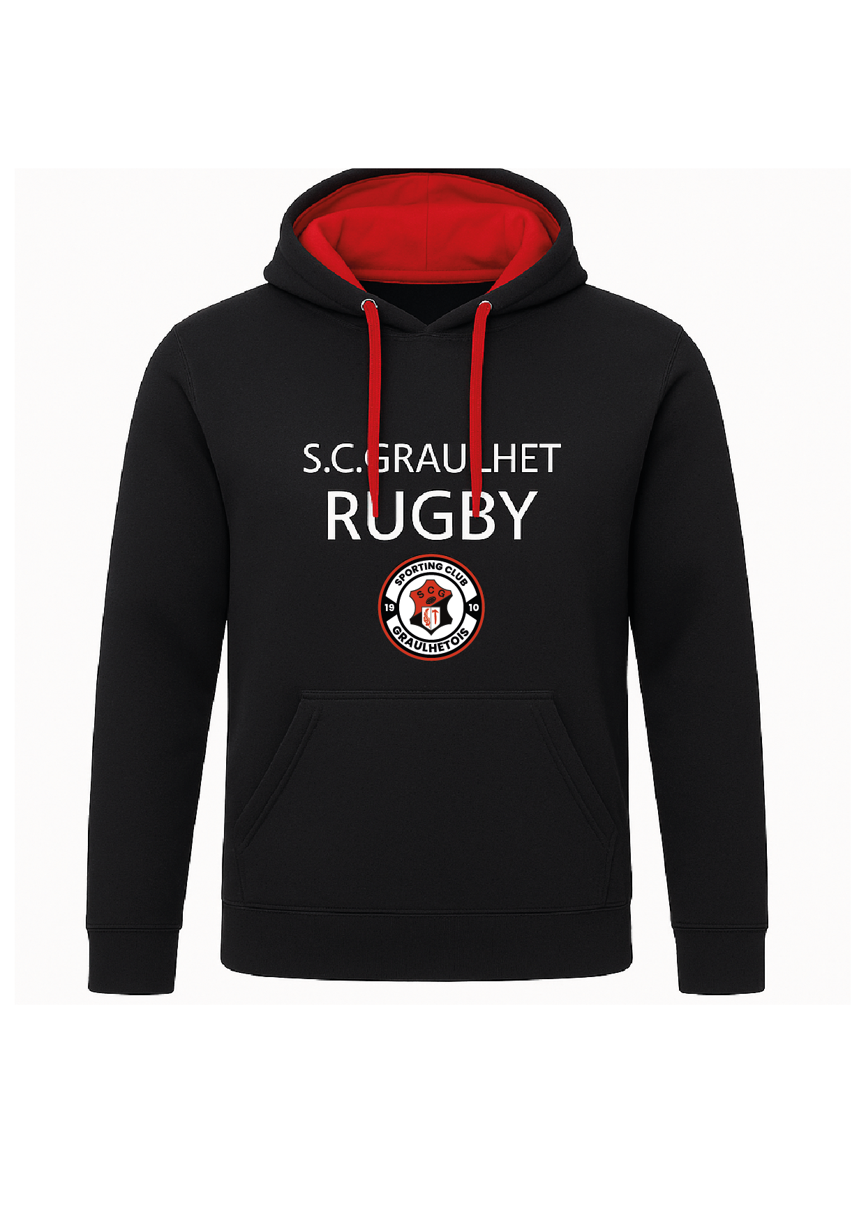 Sweat capuche Rouge et Noir